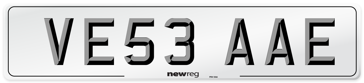 VE53 AAE Number Plate from New Reg